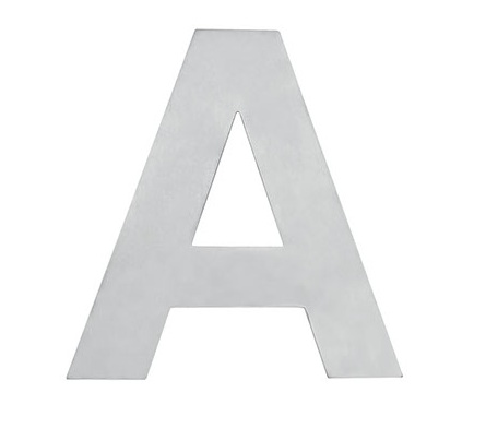 LETRA "A" 10CM ACERO INOXIDABLE