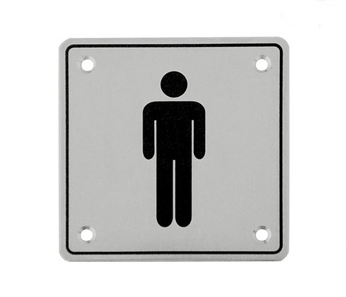 PLACA IDENTIFICATIVA CUADRADA PARA BAÑO HOMBRES